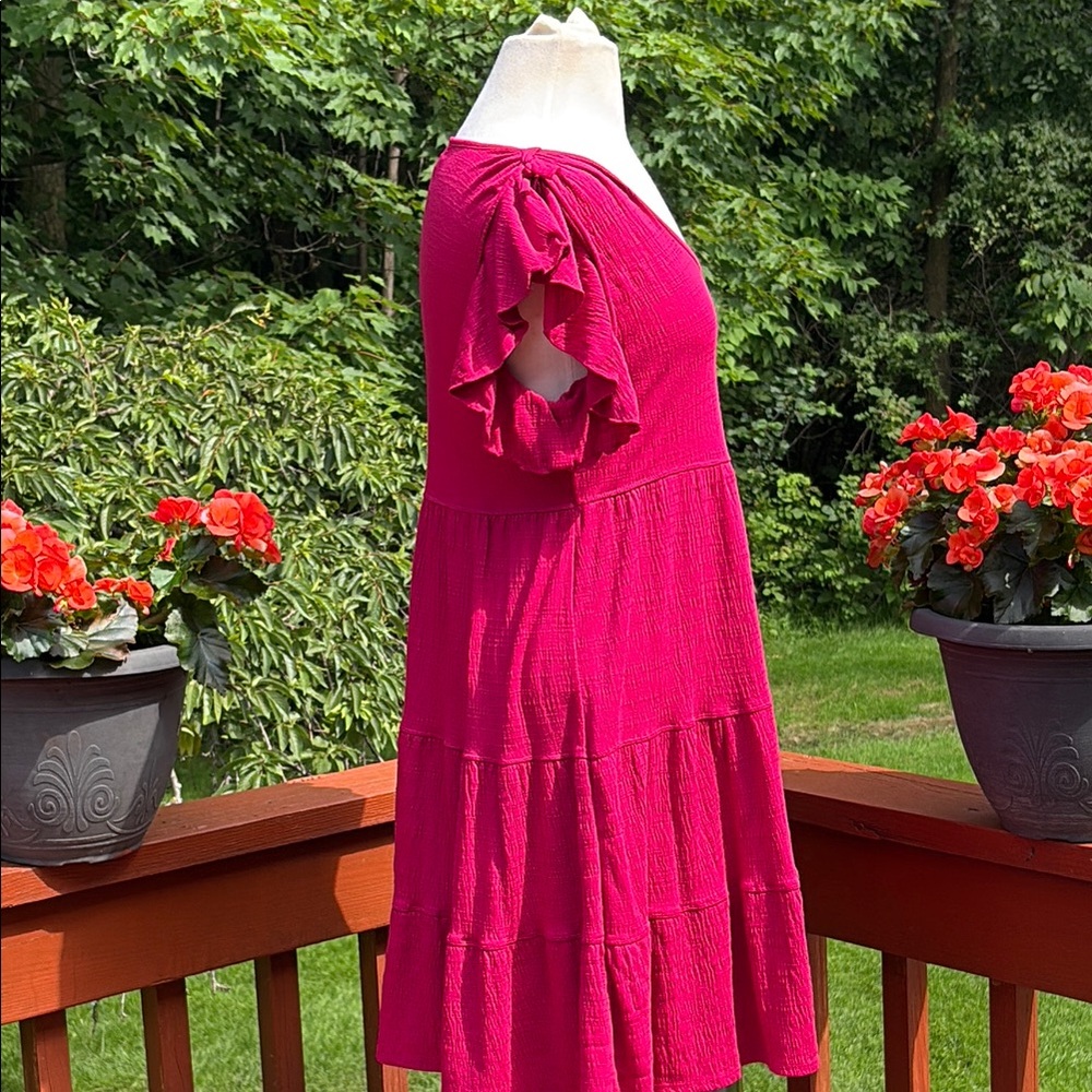 Max studio, Vibrant Pink Tiered Dress - Picture 4 of 14